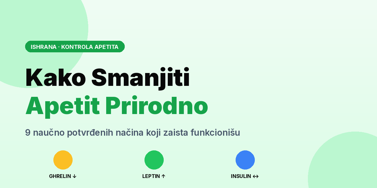 Hormonska kontrola apetita — ghrelin, leptin i insulin